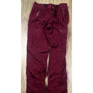 Lee Women’s Cargo Pants Burgundy Straight Fit Cotton Twill SZ 8 medium
